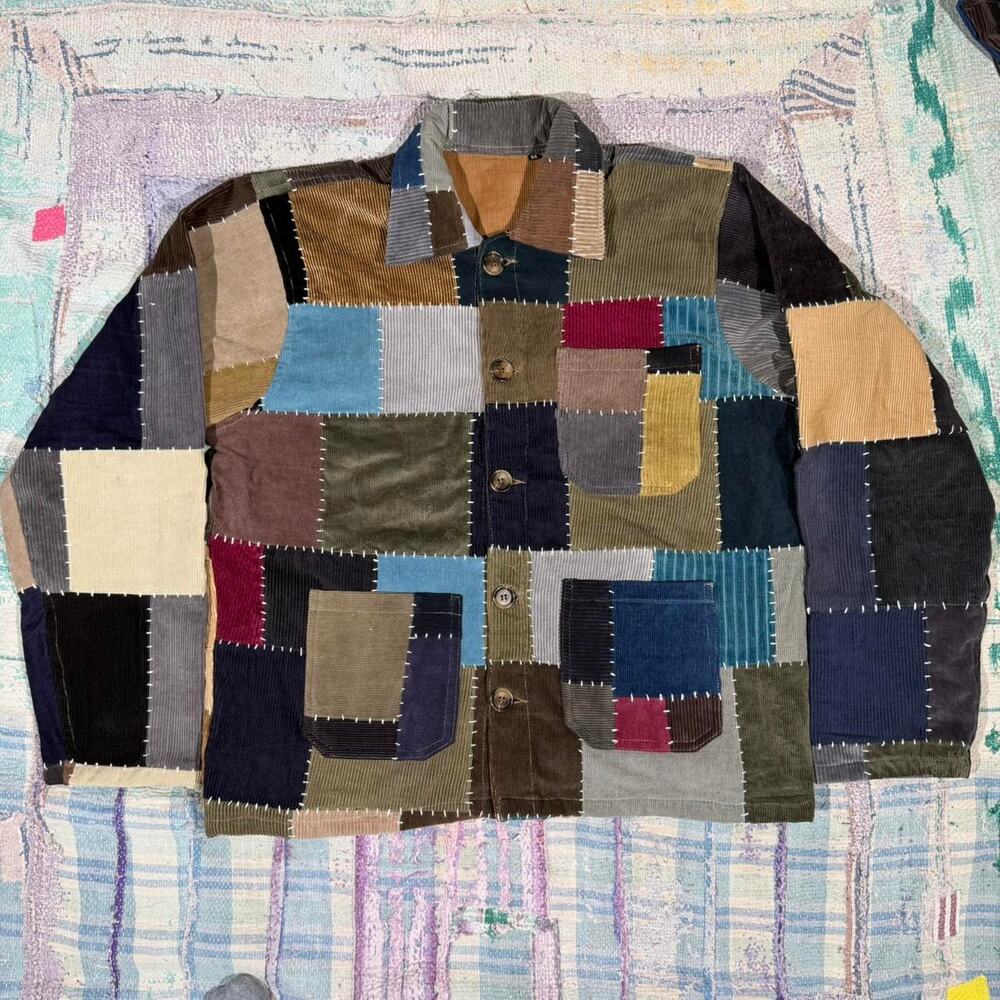 Custom patchwork corduroy jacket sashiko medium